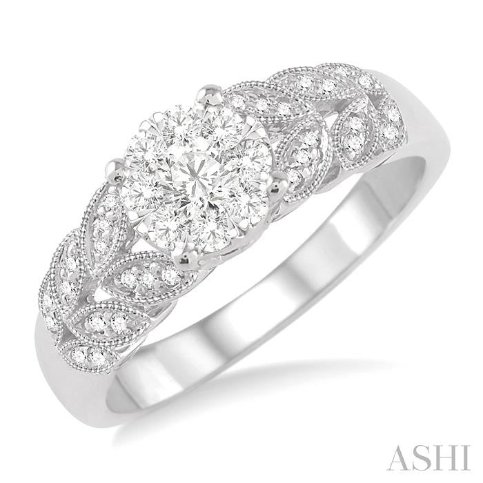 1/3 Ctw Shine Bright Round Cut Diamond Ring in 10K White Gold