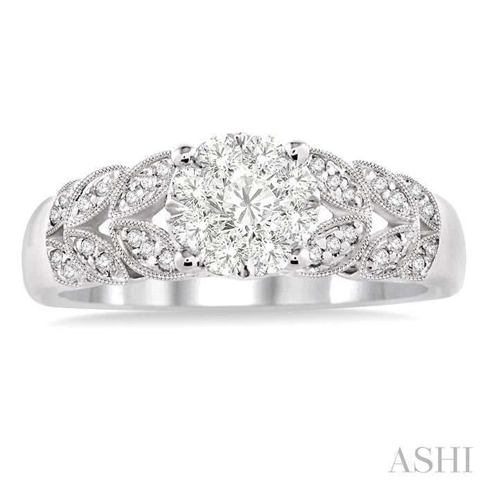 1/3 Ctw Shine Bright Round Cut Diamond Ring in 10K White Gold