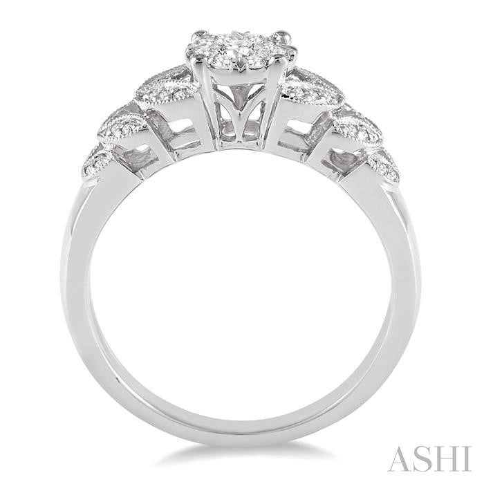 1/3 Ctw Shine Bright Round Cut Diamond Ring in 10K White Gold