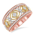 5/8 Ctw Diamond Fashion Ring in 14K Tri Color Gold