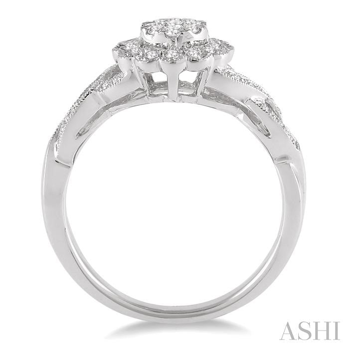 1/3 Ctw Shine Bright Round Cut Diamond Ring in 10K White Gold