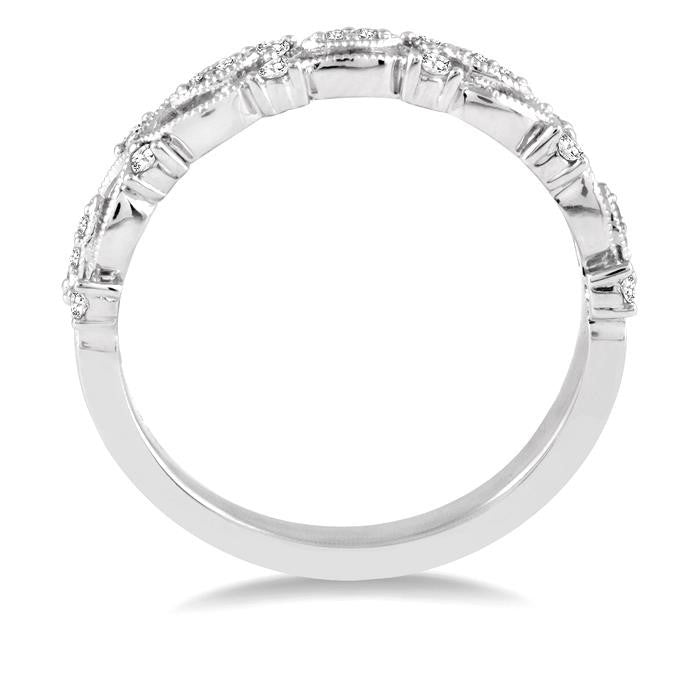 1/6 Ctw Round Diamond Wedding Band with in 14K White Gold