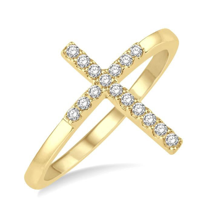 Stackable Cross Petite Diamond Fashion Ring