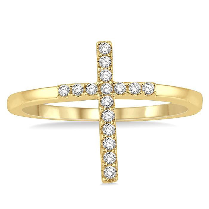 Stackable Cross Petite Diamond Fashion Ring