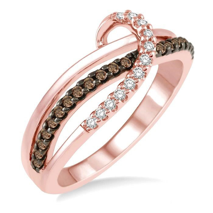 Rose Gold and Chocolate Diamond Fashion Ring