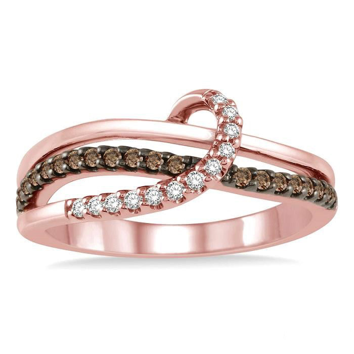 Rose Gold and Chocolate Diamond Fashion Ring