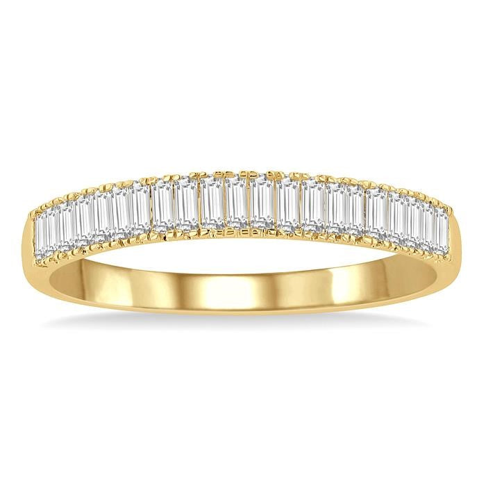 1/3 Ctw Stackable Baguette Diamond Fashion Band in 14K Yellow Gold