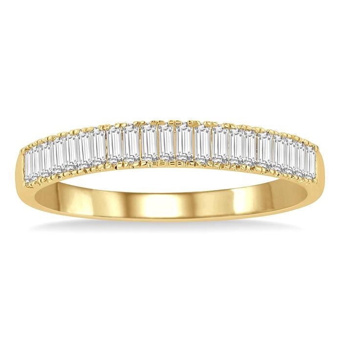 1/3 Ctw Stackable Baguette Diamond Fashion Band in 14K Yellow Gold