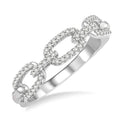 1/5 Ctw Interlocked Links Round Cut Diamond Ladies Ring in 14K White Gold