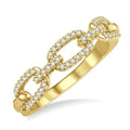 1/5 Ctw Interlocked Links Round Cut Diamond Ladies Ring in 14K Yellow Gold