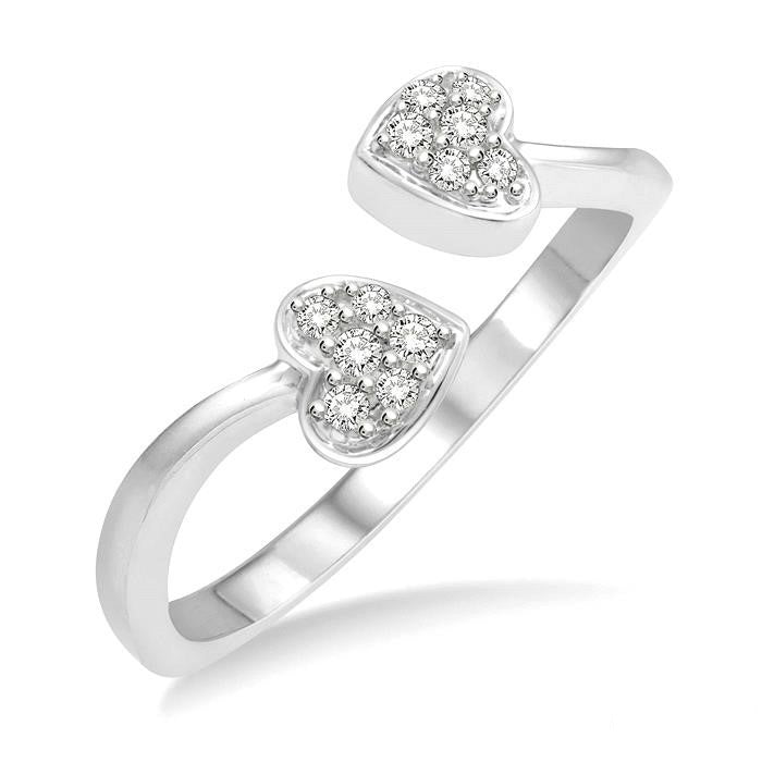 Heart Shape Open Light Weight Diamond Ring