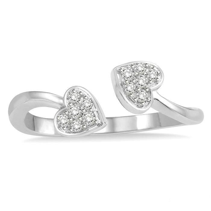Heart Shape Open Light Weight Diamond Ring