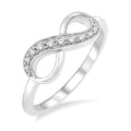 1/6 Ctw Round Cut Diamond Infinity Petite Ring in 14K White Gold
