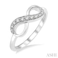 1/6 Ctw Round Cut Diamond Infinity Petite Ring in 14K White Gold