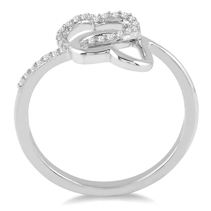 Twin Heart Shape Light Weight Diamond Fashion Ring