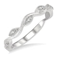 1/20 Ctw Marquise Shape Round Cut Diamond Stackable Band in 14K White Gold