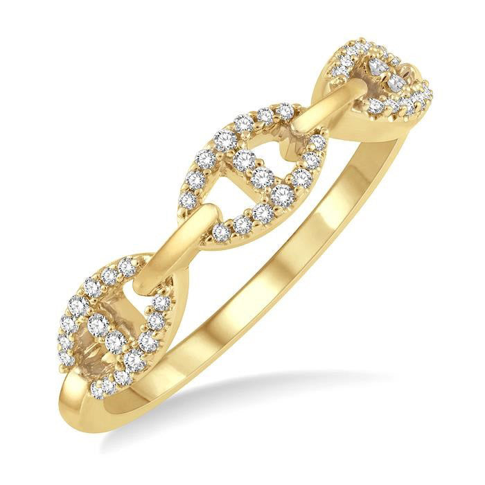1/5 Ctw Mariner Link Round Cut Diamond Band in 14K Yellow Gold