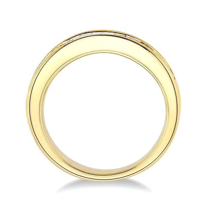 1 Ctw Princess Cut Diamond Wedding Band in 14K Yellow Gold