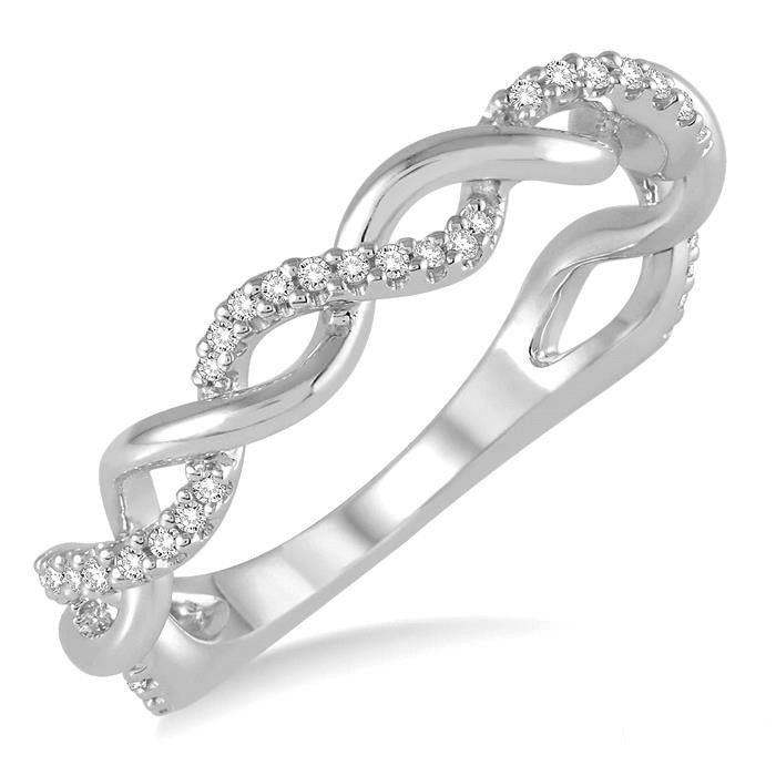Twisted Light Weight Diamond Fashion Ring