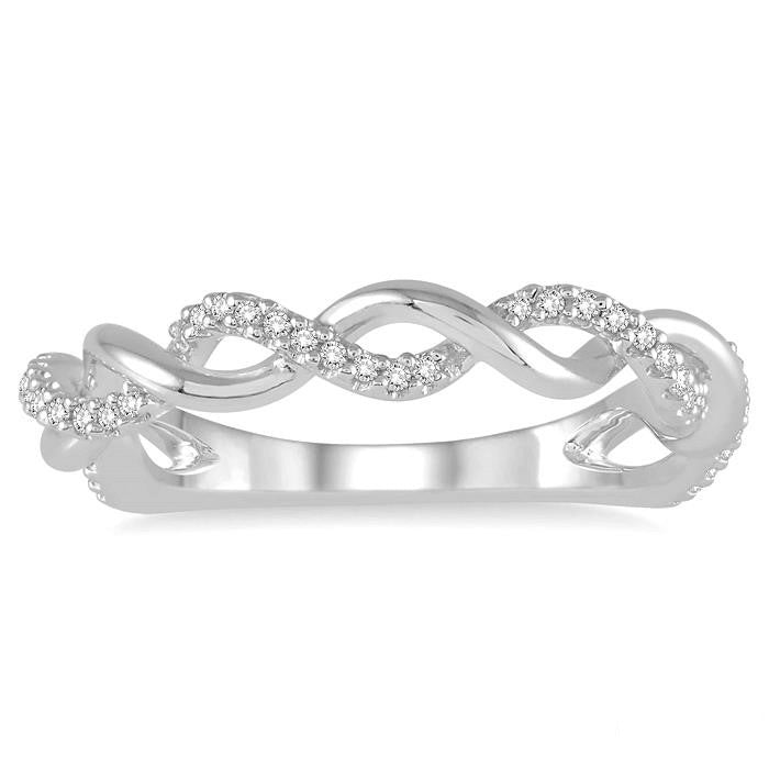 Twisted Light Weight Diamond Fashion Ring