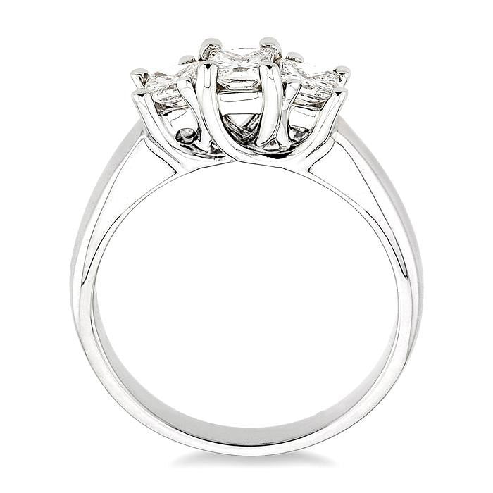 Princess Shape Past Present & Future Diamond Engagement Ring