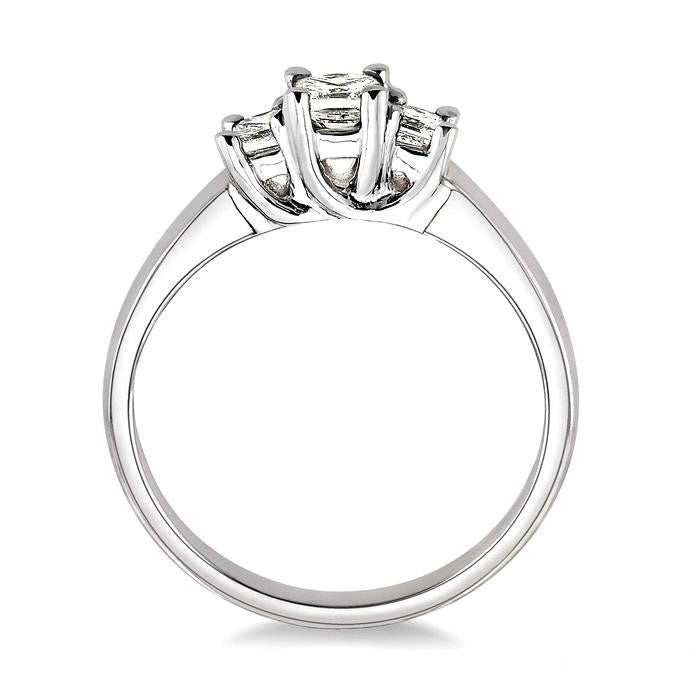 Princess Shape Past Present & Future Diamond Engagement Ring