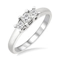 Princess Shape Past Present & Future Diamond Engagement Ring