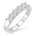1 Ctw Princess Cut Diamond Wedding Band in 14K White Gold