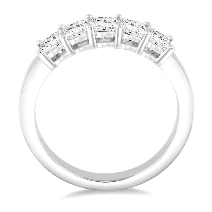 1 Ctw Princess Cut Diamond Wedding Band in 14K White Gold