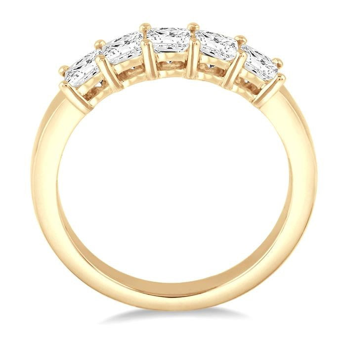 1 Ctw Princess Cut Diamond Wedding Band in 14K Yellow Gold