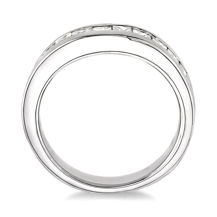 1 Ctw Princess Cut Diamond Matching Wedding Band in 14K White Gold