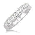 Channel Set Curved Diamond Wedding Band