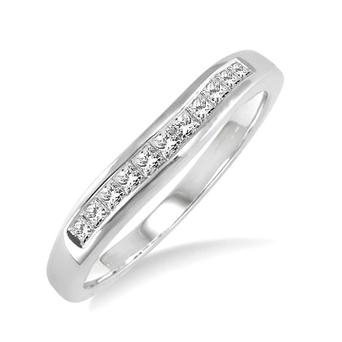 Calypso Cascade Harbor Channel Set Curved Diamond Wedding Band