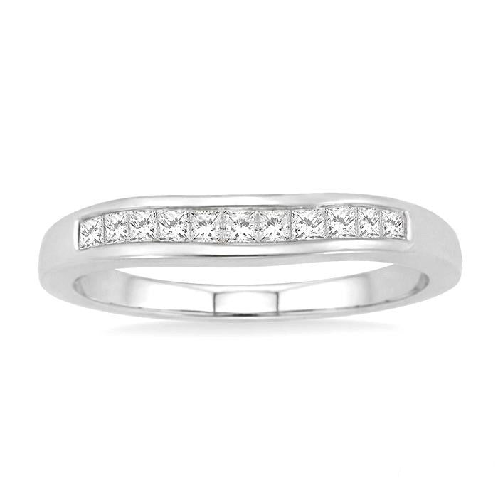 Calypso Cascade Harbor Channel Set Curved Diamond Wedding Band