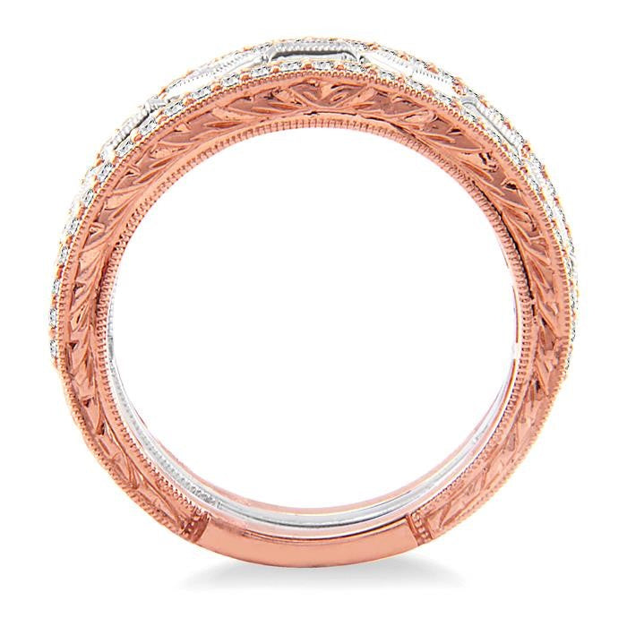 1 Ctw Diamond Stackable Band Set in 14K Rose and White Gold