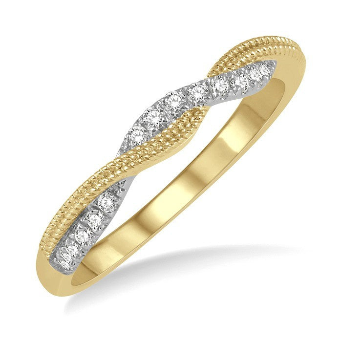 1/6 Ctw Entwined Round Cut Diamond Fashion Ring in 14K Yellow Gold