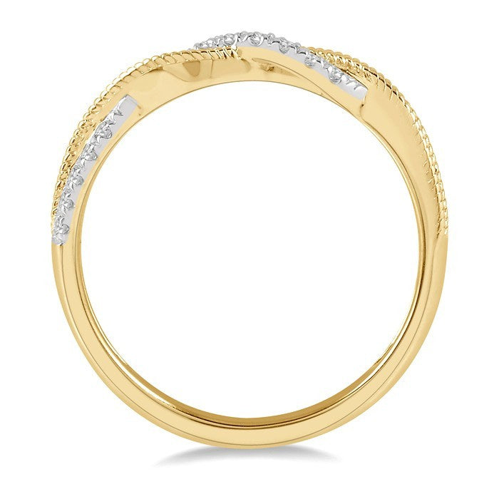 1/6 Ctw Entwined Round Cut Diamond Fashion Ring in 14K Yellow Gold