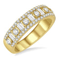 1 Ctw Baguette & Round Cut Diamond Fashion Band in 14K Yellow Gold