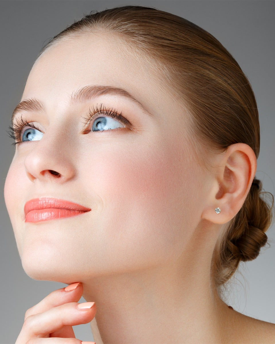 Glacier Fire Sterling Silver Lab Grown Diamond 1/4 CTW Stud Earrings