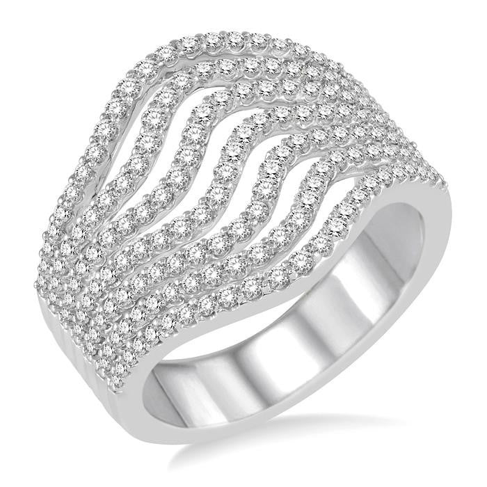 1 Ctw Round Cut Diamond Ring in 14K White Gold