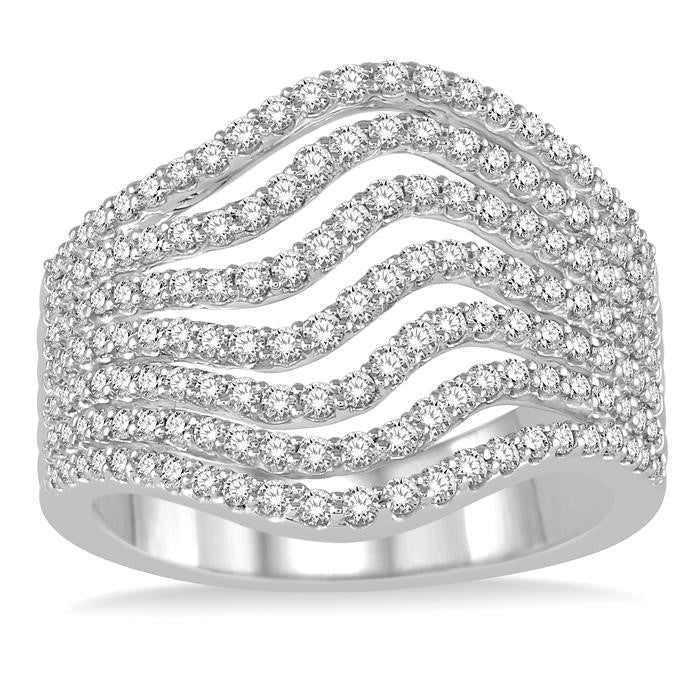 1 Ctw Round Cut Diamond Ring in 14K White Gold