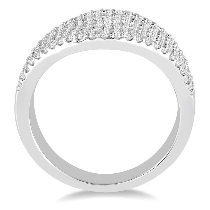 1 Ctw Round Cut Diamond Ring in 14K White Gold