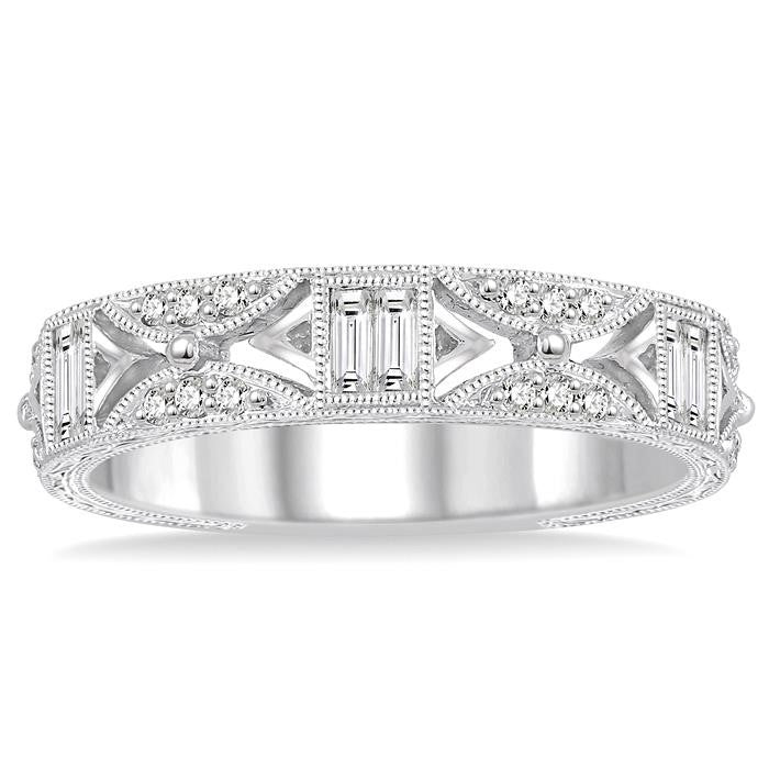 1/3 Ctw Diamond Stack Band in 14K White Gold