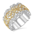 1/2 Ctw Round Cut Diamond Fashion Band in 14K White and Yellow Gold