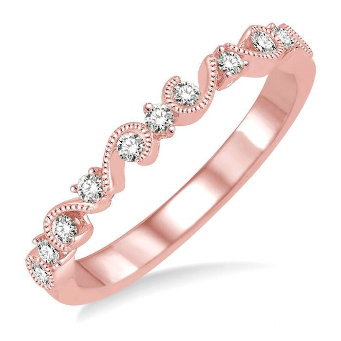 1/5 Ctw Round Cut Diamond Stack Band in 14K Rose Gold