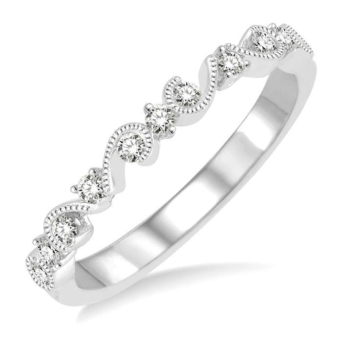1/5 Ctw Round Cut Diamond Stack Band in 14K White Gold