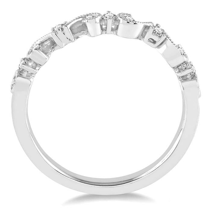 1/5 Ctw Round Cut Diamond Stack Band in 14K White Gold