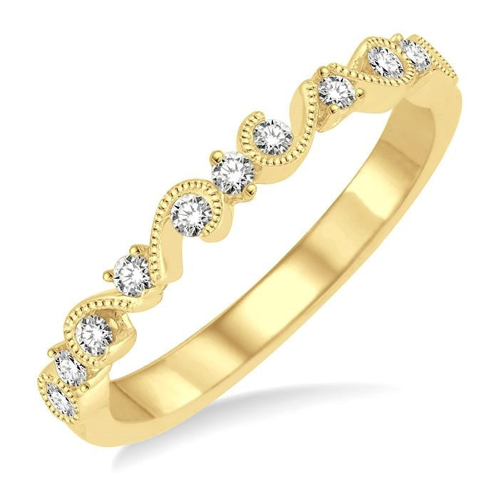 1/5 Ctw Round Cut Diamond Stack Band in 14K Yellow Gold