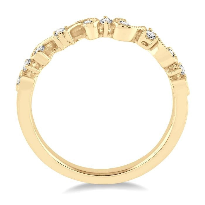 1/5 Ctw Round Cut Diamond Stack Band in 14K Yellow Gold