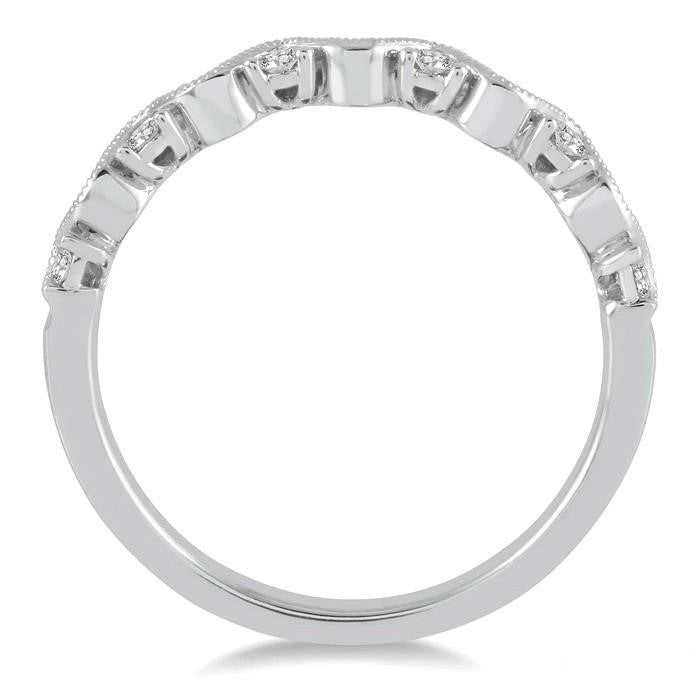 1/4 Ctw Round Cut Diamond Stack Band in 14K White Gold